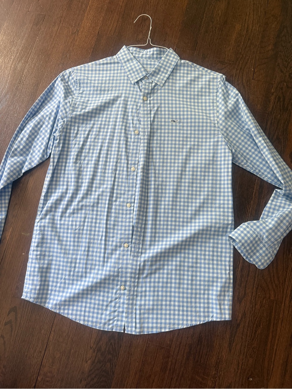 Vineyard Vines Light Blue & White Gingham Button-Down Shirt